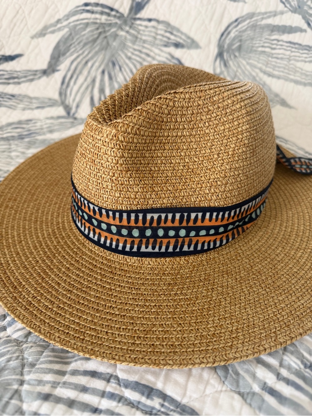 Nine West Women's Straw Panama Fedora Wide Brim Sun Hat NWT OS